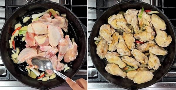 browning the chicken wings