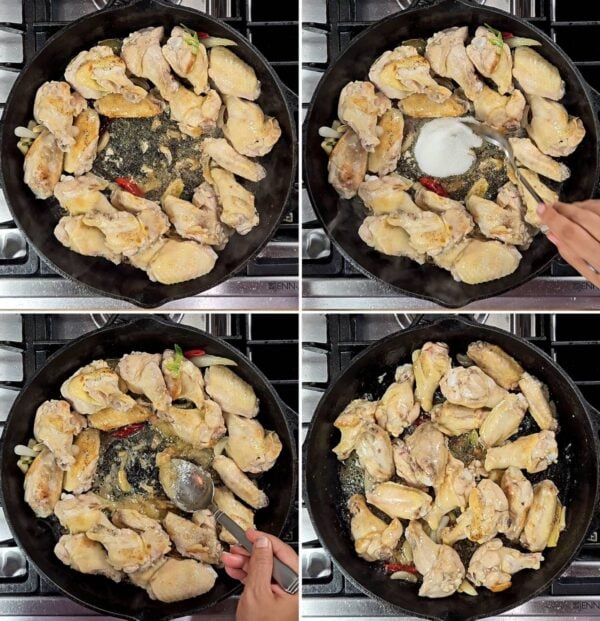 adding and browning the sugar