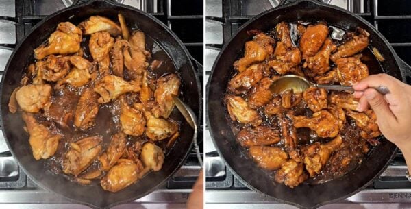 thickening the sauce uncovered