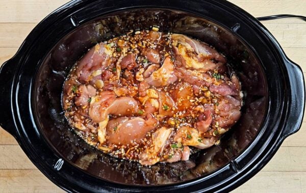 ingredients in crockpot prior to cooking