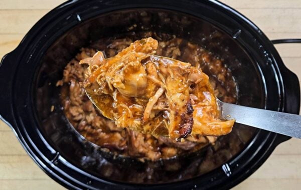 shredded chicken after thickening the sauce