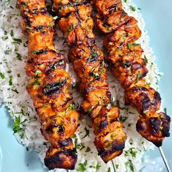 Red Curry Coconut Chicken Skewers