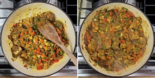 adding the reserved marinade