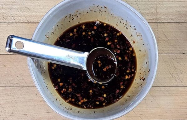 prepared sauce in a bowl.