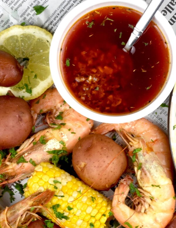 seafood boil sauce with shrimp