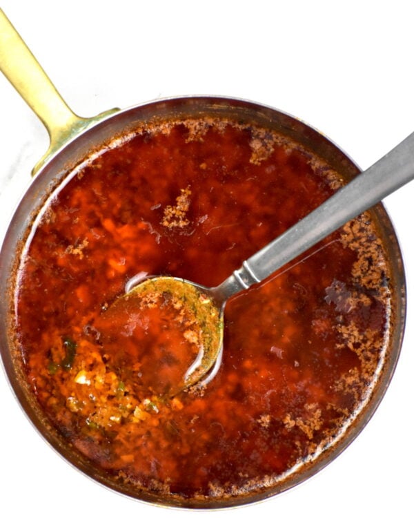 pan of seafood butter sauce