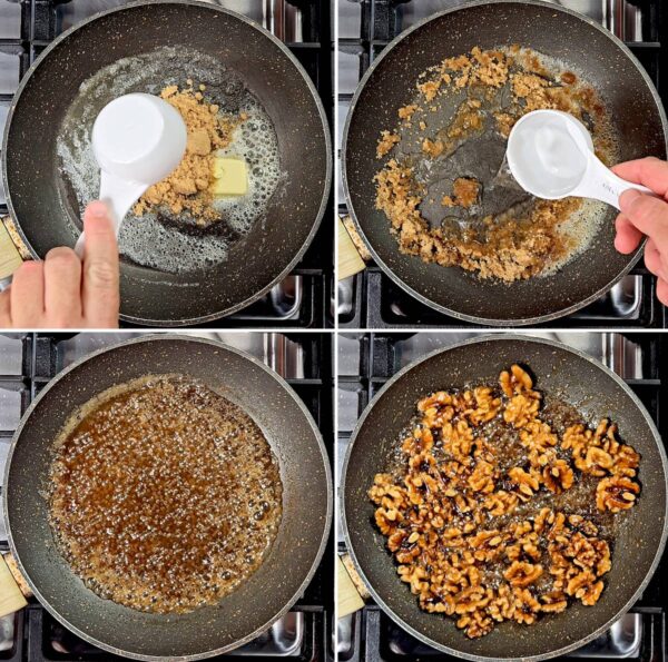 making the candied walnuts