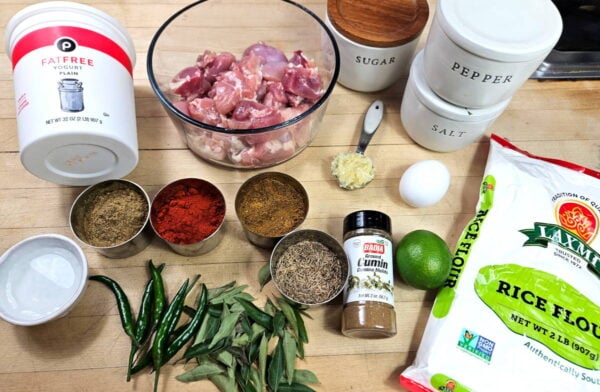 ingredients for this recipe arranged on a counter