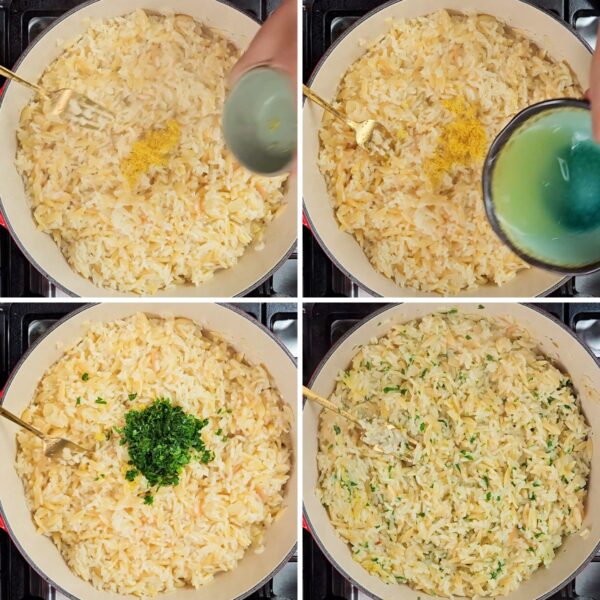 adding parsley and lemon components