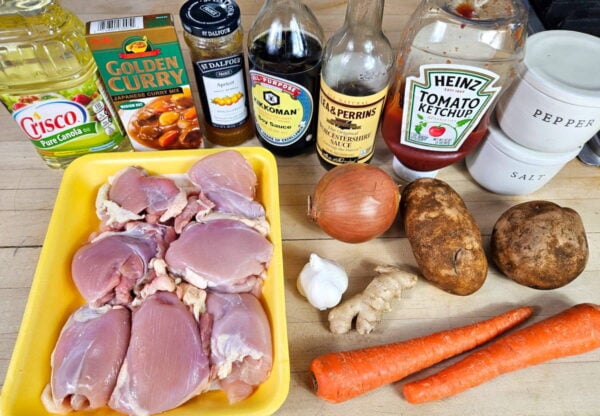 ingredients for this recipe arranged on a counter