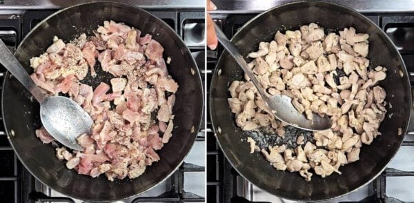 browning the chicken.