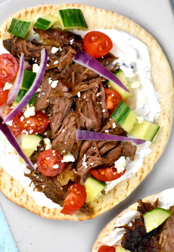 gyros made with leftover lamb