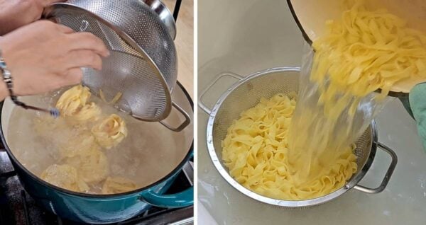 boiling fettuccine