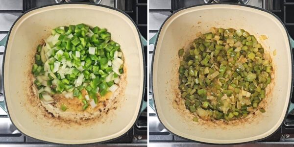 sautéing diced vegetables
