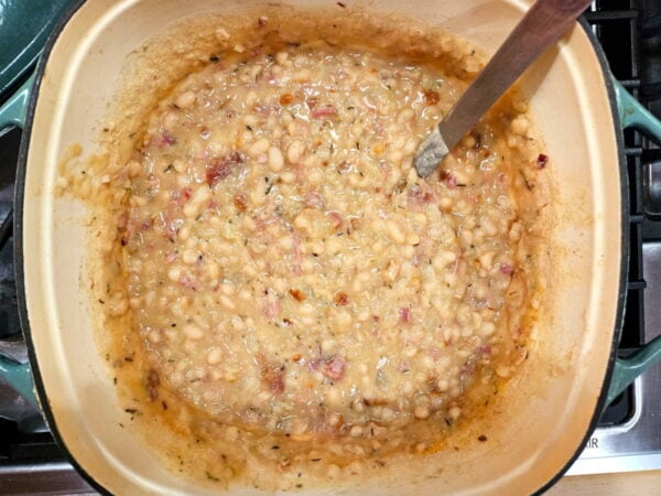 pot of senate bean soup, after making adjustments