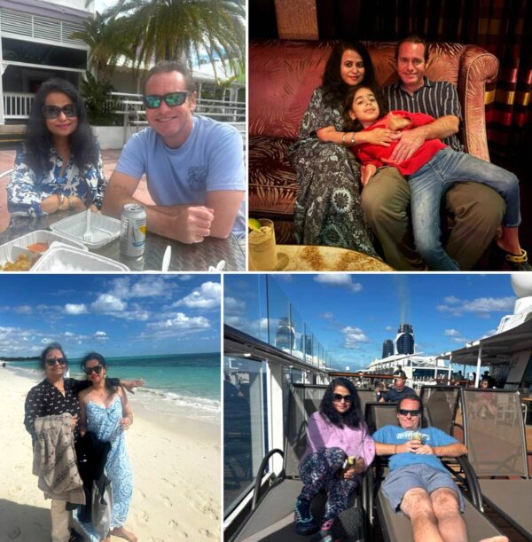 collage of beiser family on the cruise