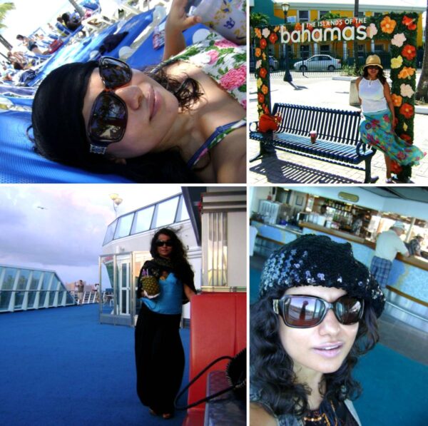 alpana on tours in the old days