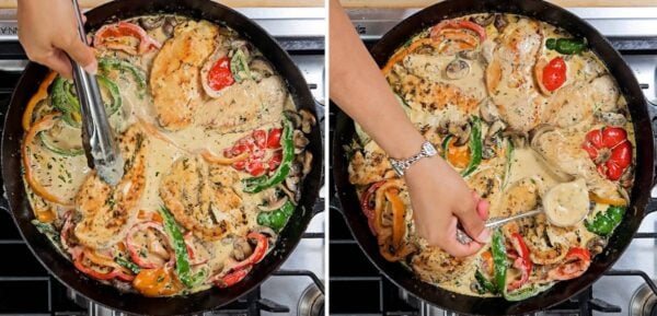 adding back in the chicken
