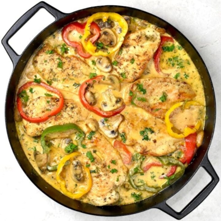 featured image for creamy chicken skillet recipe