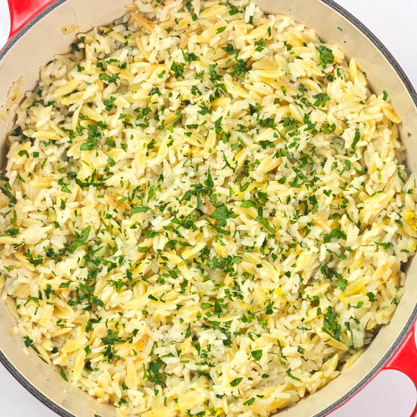 Greek Rice Pilaf (Kritharaki Me Rize)