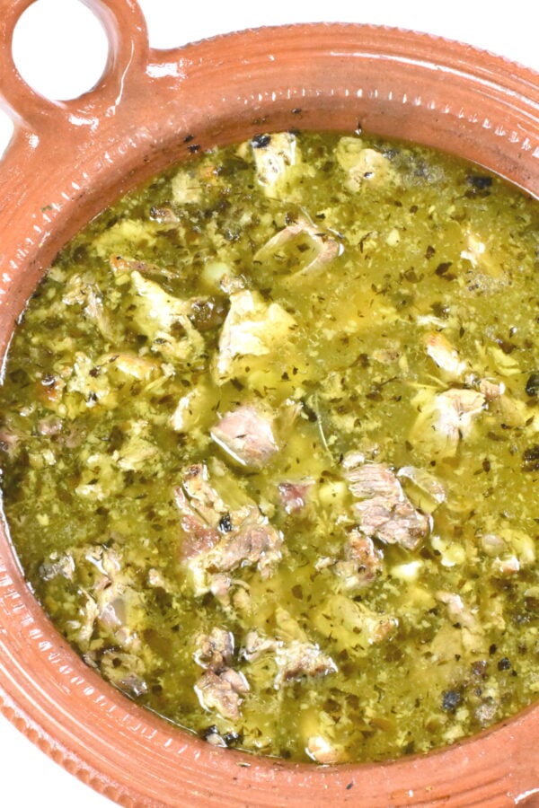 big pot of white pozole
