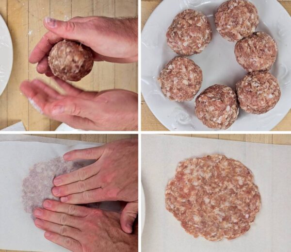 making sausage balls and flattening them