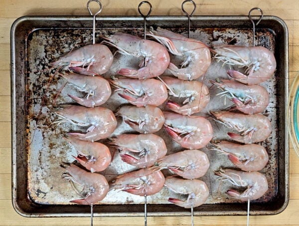 skewered shrimp