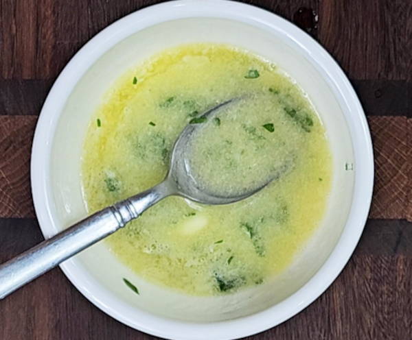 lemon butter in a bowl.
