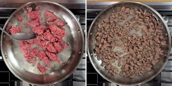 browning meat in a skillet