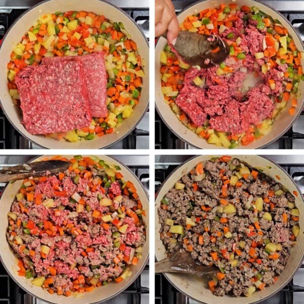 browning the ground beef.