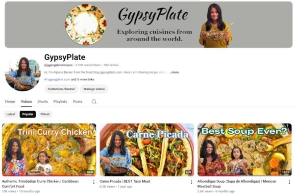 screenshot from the gypsyplate youtube page