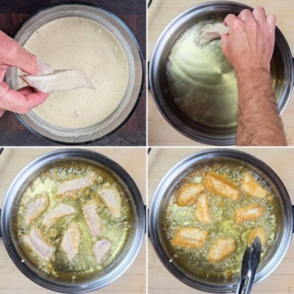 frying fish pieces