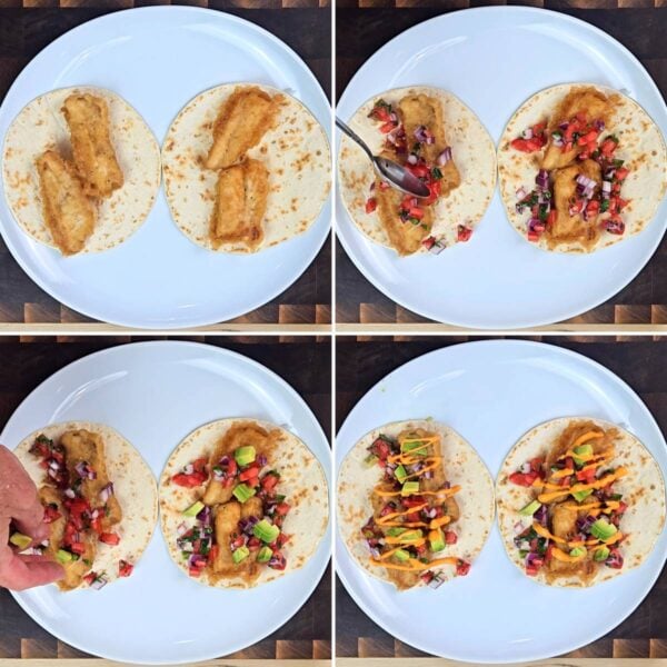 assembling tacos