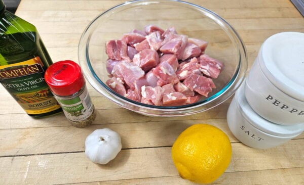 recipe ingredients arranged on a counter