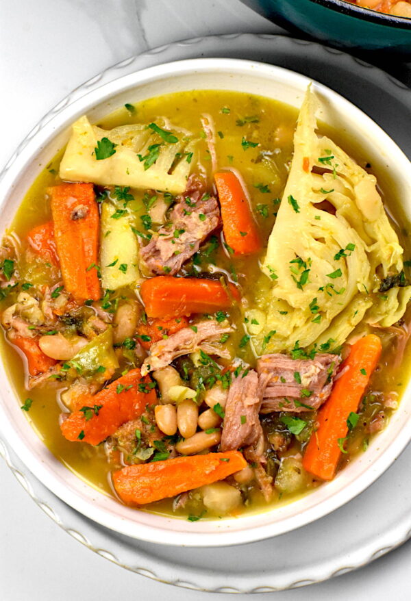 Bowl full of French garbure.