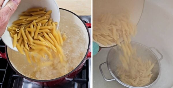boiling penne pasta
