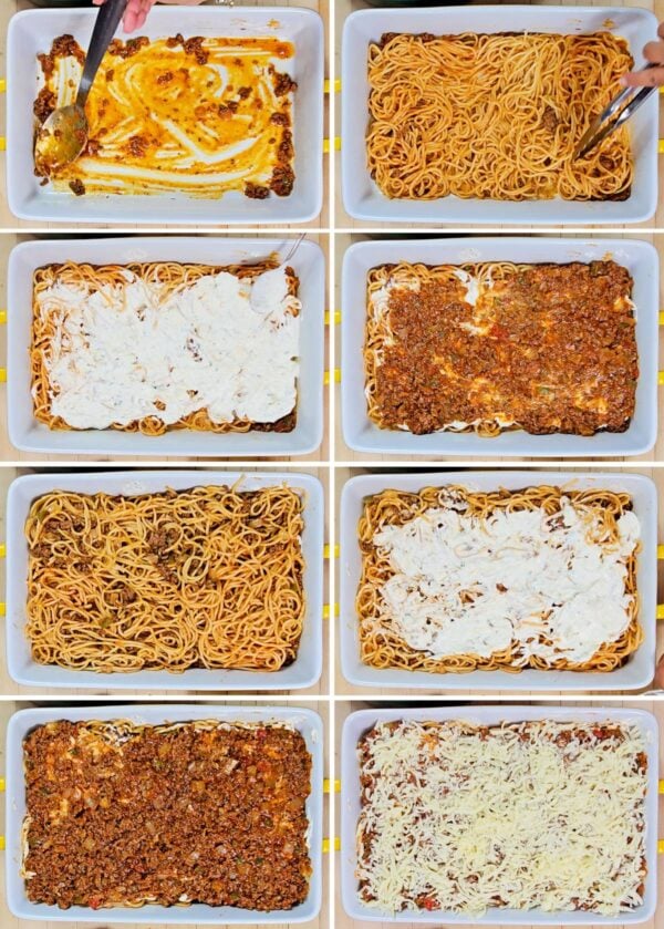 layering the casserole
