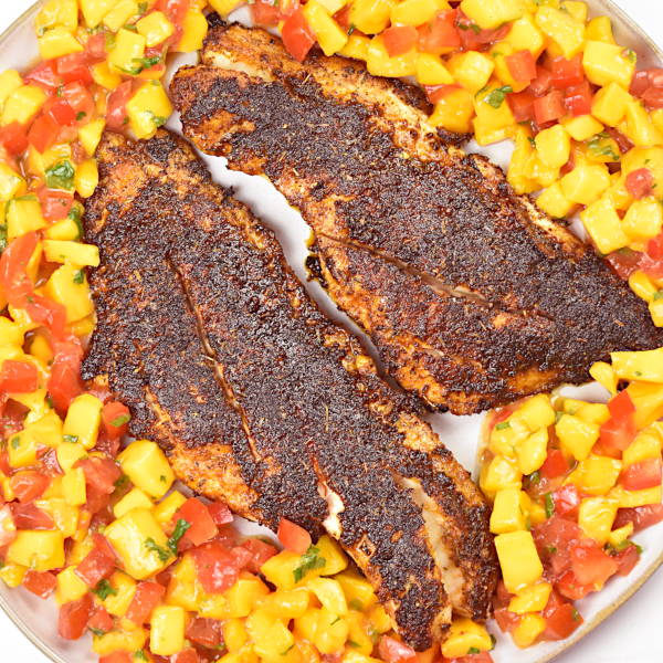 Blackened Redfish with Mango Salsa