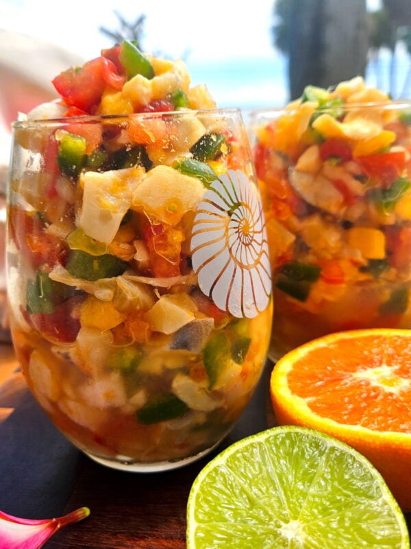 Bahamian conch salad served up.