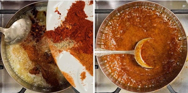 Adding a mix of spices to the butter.
