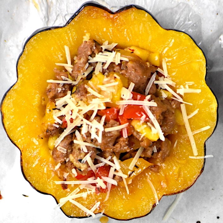 Featured image for stuffed acorn squash recipe.