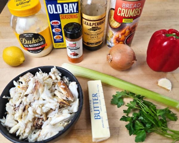 Recipe ingredients arranged on a counter.
