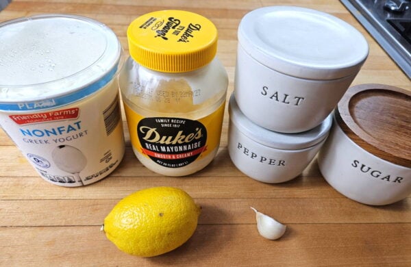 White sauce ingredients.