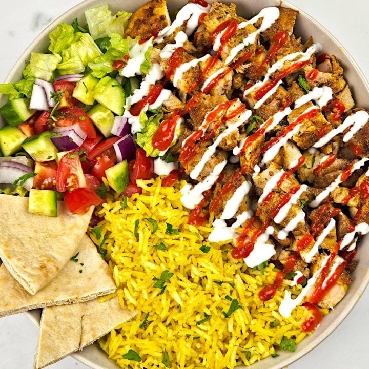 Featured image for halal cart chicken and rice recipe.