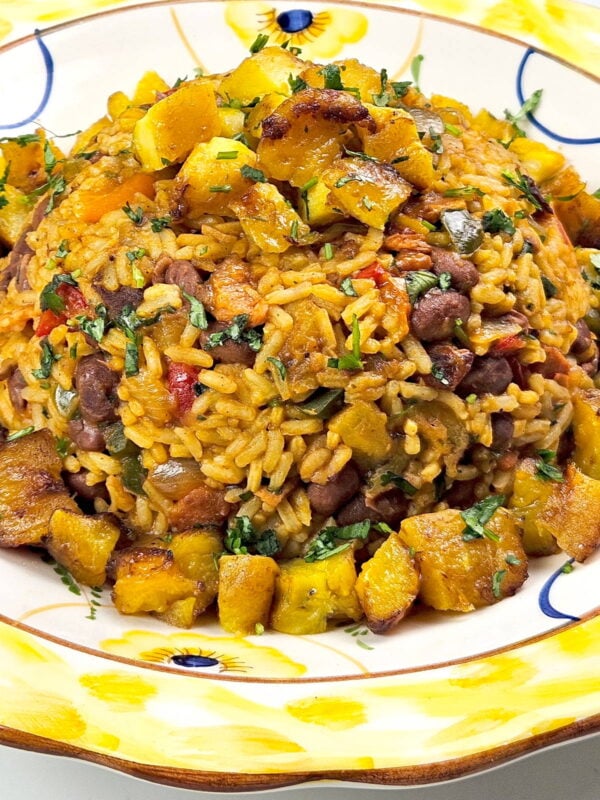 Arroz mamposteao, or Puerto Rican rice and beans.