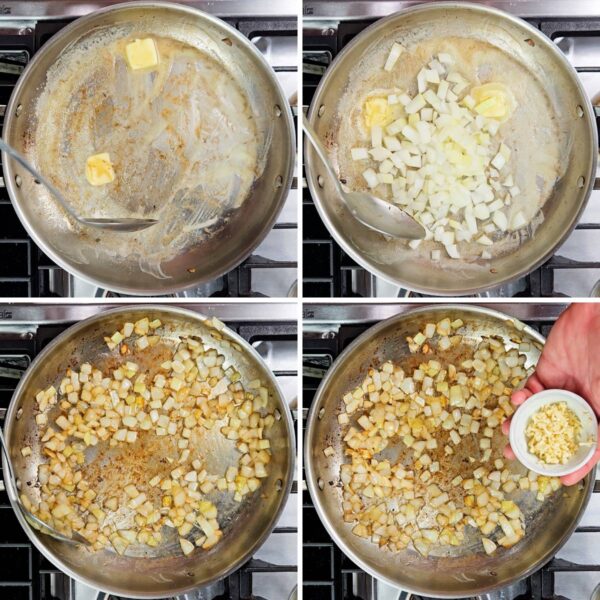 Sautéing onion.