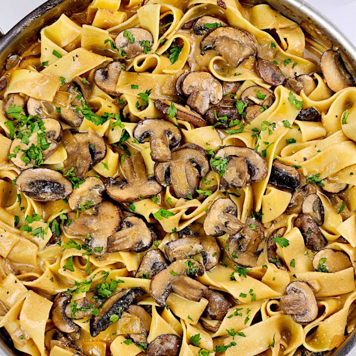 Featured image for mushroom stroganoff recipe.